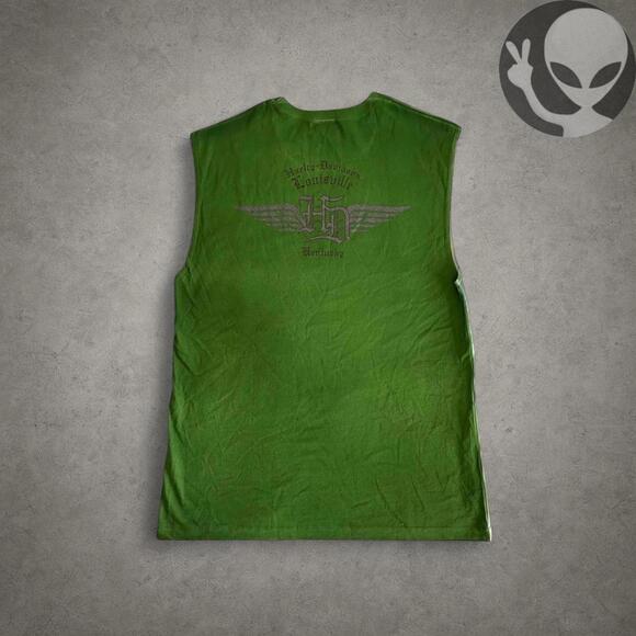 Harley Davidson Tank Top large green gradient vintage biker - Picture 6 of 8